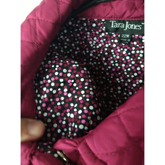 Tara Jones Women 22W Quilted Lined Lightweight Snap Close Jacket Casual Plum - Picture 6 of 11